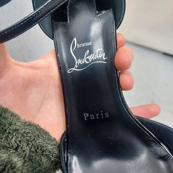 Christian Louboutin Black Sandaloo Patent Platform Sandal - Picture 5 of 13